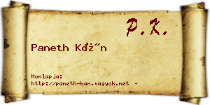 Paneth Kán névjegykártya